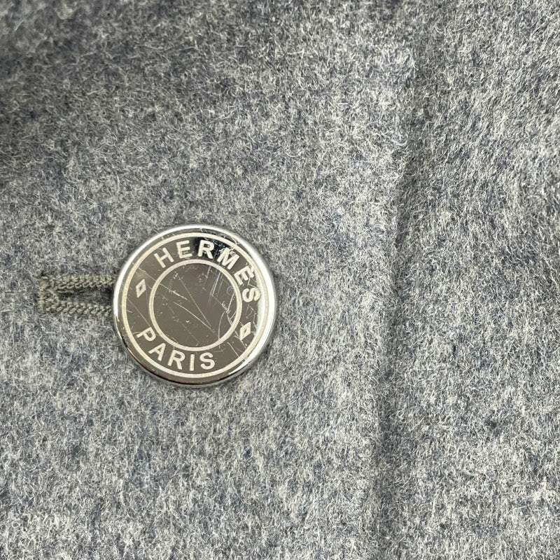 エルメス HERMES セリエボタンカシミヤコート グレー カシミヤ