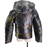 フェンディ FENDI FFロゴリバーシブルダウンジャケット FAA659 グレー ポリエステル メンズ ダウンジャケット