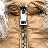 モンクレール MONCLER BOED ファーダウンジャケット キャメル ナイロン レディース ダウンジャケット