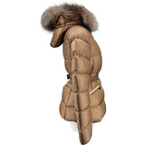 モンクレール MONCLER BOED ファーダウンジャケット キャメル ナイロン レディース ダウンジャケット