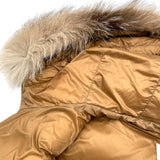 モンクレール MONCLER BOED ファーダウンジャケット キャメル ナイロン レディース ダウンジャケット