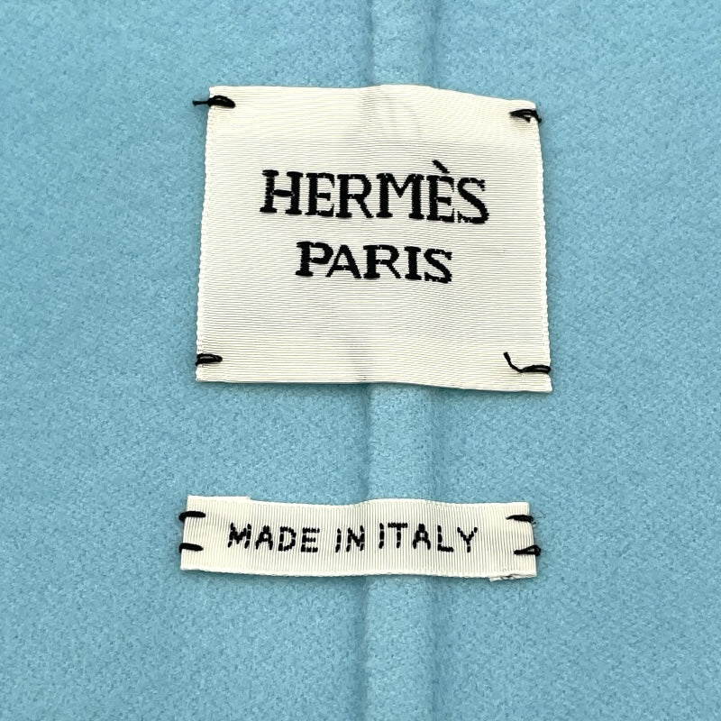 エルメス HERMES カシミヤロングコート ブルー カシミヤ レディース