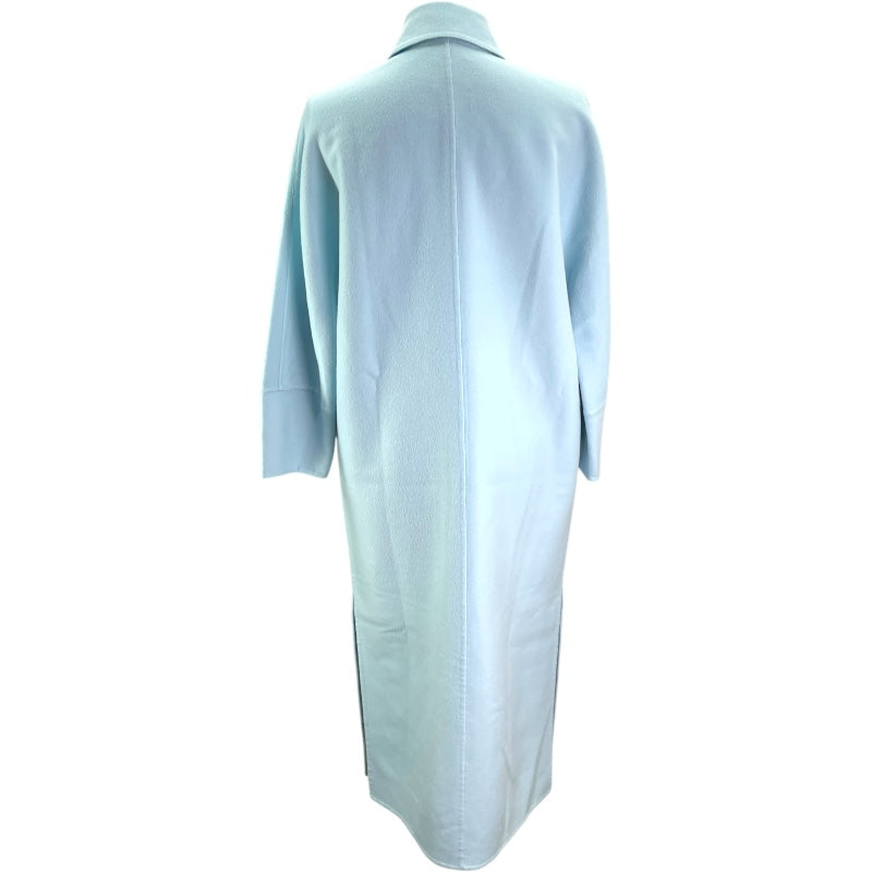 エルメス HERMES カシミヤロングコート ブルー カシミヤ レディース