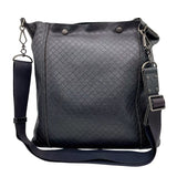 ボッテガ・ヴェネタ BOTTEGA VENETA イントレッチオ ミラージュ ショルダーバッグ ブラック×ブロンズ金具 型押しレザー ユニセックス ショルダーバッグ