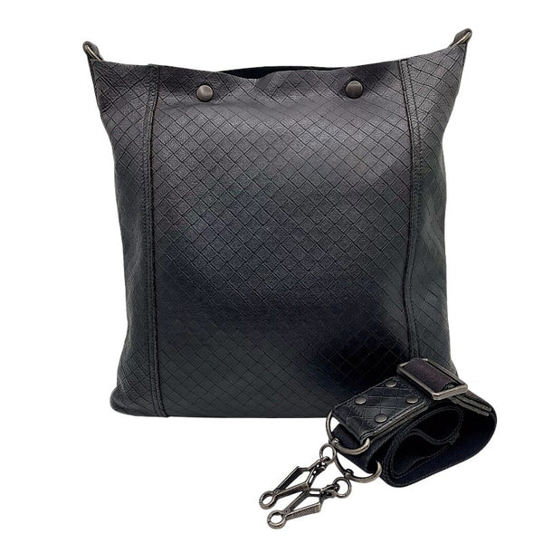 ボッテガ・ヴェネタ BOTTEGA VENETA イントレッチオ ミラージュ ショルダーバッグ ブラック×ブロンズ金具 型押しレザー ユニセックス ショルダーバッグ ボッテガ・ヴェネタ BOTTEGA VENETA イントレッチオ ミラージュ