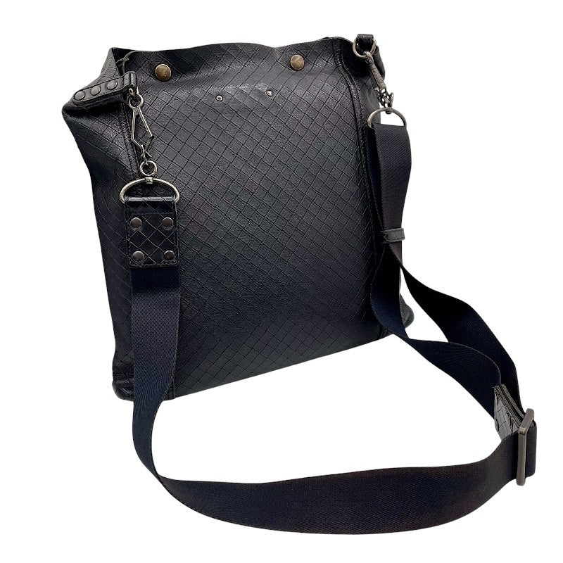 ボッテガ・ヴェネタ BOTTEGA VENETA イントレッチオ ミラージュ ショルダーバッグ ブラック×ブロンズ金具 型押しレザー ユニセックス ショルダーバッグ ボッテガ・ヴェネタ BOTTEGA VENETA イントレッチオ ミラージュ