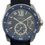 カルティエ Cartier カリブルドゥカルティエ ダイバー WSCA0010 ブルー SS 自動巻き メンズ 腕時計