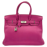 エルメス HERMES バーキン35 □O刻印 トスカ SV金具 トゴ レディース ハンドバッグ