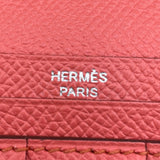 エルメス HERMES ベアンスフレ ヴェルソ □Q刻 ルージュカザック・フラミンゴ SV金具 エプソン レディース 二つ折り財布