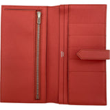 エルメス HERMES ベアンスフレ ヴェルソ □Q刻 ルージュカザック・フラミンゴ SV金具 エプソン レディース 二つ折り財布