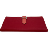 エルメス HERMES ベアンスフレ ヴェルソ □Q刻 ルージュカザック・フラミンゴ SV金具 エプソン レディース 二つ折り財布