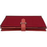 エルメス HERMES ベアンスフレ ヴェルソ □Q刻 ルージュカザック・フラミンゴ SV金具 エプソン レディース 二つ折り財布