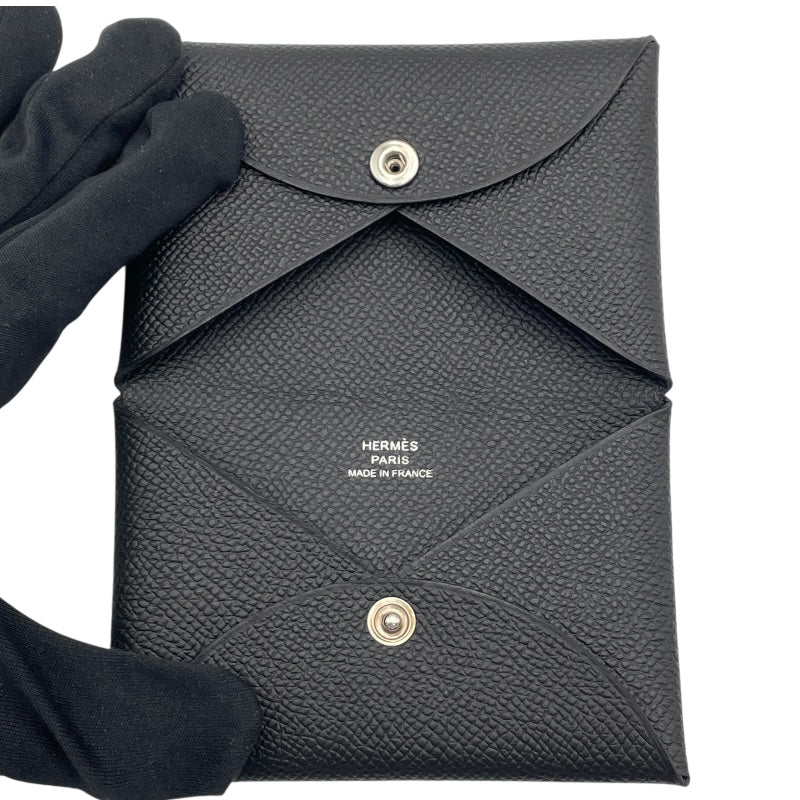 エルメス HERMES カルヴィ W刻 ブラック SV金具 エプソン メンズ カードケース エルメス HERMES カルヴィ W刻 ブラック SV金具 エプソン メンズ