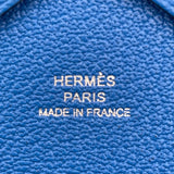 エルメス HERMES カルヴィデュオ W刻 ブルーイドラ SV金具 シェーブル レディース 二つ折り財布