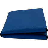 エルメス HERMES カルヴィデュオ W刻 ブルーイドラ SV金具 シェーブル レディース 二つ折り財布