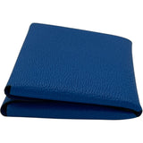 エルメス HERMES カルヴィデュオ W刻 ブルーイドラ SV金具 シェーブル レディース 二つ折り財布