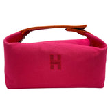 エルメス HERMES ブリッドアブラックPM ピンク SV金具 トワル レディース ポーチ