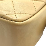 シャネル CHANEL チェーンショルダー 1番台 ベージュ GD金具 ラム レディース ショルダーバッグ