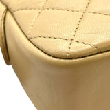 シャネル CHANEL チェーンショルダー 1番台 ベージュ GD金具 ラム レディース ショルダーバッグ