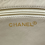 シャネル CHANEL チェーンショルダー 1番台 ベージュ GD金具 ラム レディース ショルダーバッグ