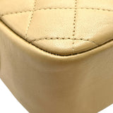 シャネル CHANEL チェーンショルダー 1番台 ベージュ GD金具 ラム レディース ショルダーバッグ