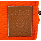 ロエベ LOEWE クッショントートバッグ オレンジ リネン・キャンバス レディース トートバッグ