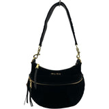 ミュウミュウ miu miu 2WAY ハンドバッグ 5BC033 ブラック GD金具 ベロア レディース ショルダーバッグ