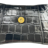 バレンシアガ BALENCIAGA アワーグラスXS 592833 ブラック GD金具 クロコ型押し レディース ショルダーバッグ