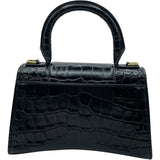バレンシアガ BALENCIAGA アワーグラスXS 592833 ブラック GD金具 クロコ型押し レディース ショルダーバッグ