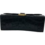 バレンシアガ BALENCIAGA アワーグラスXS 592833 ブラック GD金具 クロコ型押し レディース ショルダーバッグ