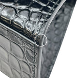 バレンシアガ BALENCIAGA アワーグラスXS 592833 ブラック GD金具 クロコ型押し レディース ショルダーバッグ