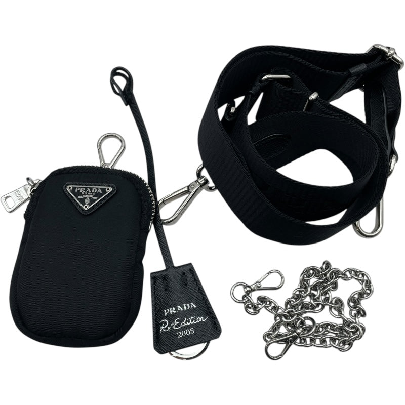 プラダ PRADA Re-Edition ショルダー 1BH204 ブラック　シルバー金具 リナイロン レディース ショルダーバッグ プラダ PRADA Re-Edition ショルダー 1BH204 ブラック シルバー金具