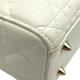 クリスチャン・ディオール Christian Dior レディディオール スモール ホワイト カナージュ・レザー レディース ハンドバッグ