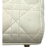 クリスチャン・ディオール Christian Dior レディディオール スモール ホワイト カナージュ・レザー レディース ハンドバッグ