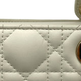 クリスチャン・ディオール Christian Dior レディディオール スモール ホワイト カナージュ・レザー レディース ハンドバッグ