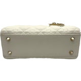 クリスチャン・ディオール Christian Dior レディディオール スモール ホワイト カナージュ・レザー レディース ハンドバッグ