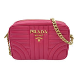 プラダ PRADA ダイアグラム ショルダー 1BH084 ピンク レザー レディース ショルダーバッグ