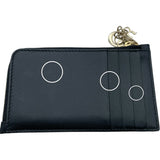 クリスチャン・ディオール Christian Dior カナージュウォレット ブラック GD金具 レザー レディース カードケース
