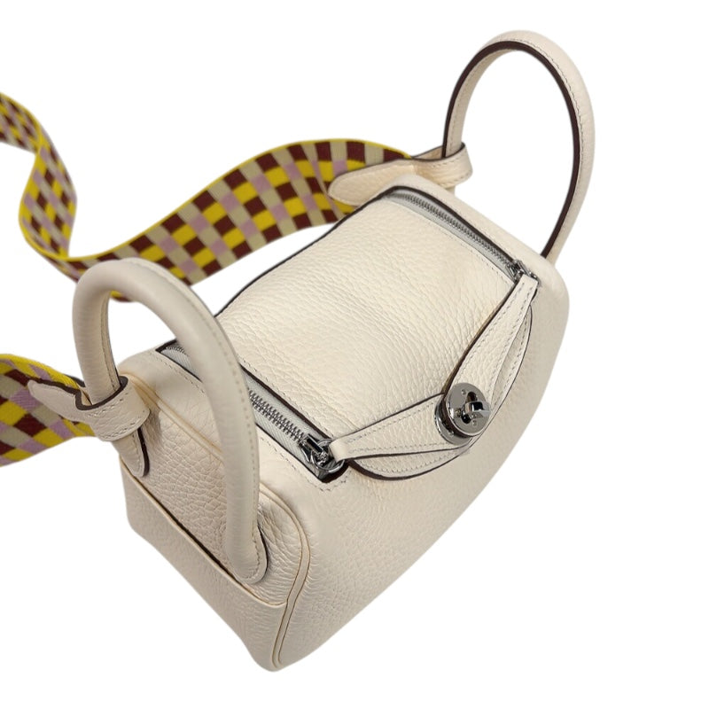 エルメス HERMES リンディミニ U刻印 (2022年製) ナタ　シルバー金具 トリヨンクレマンス レディース ショルダーバッグ エルメス HERMES リンディミニ U刻印 (2022年製) ナタ シルバー金具
