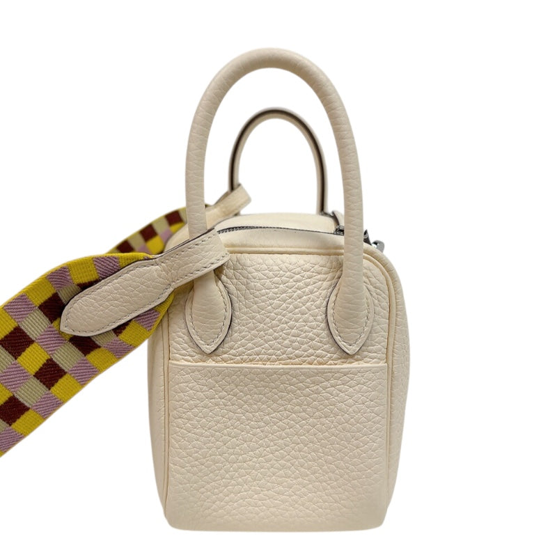 エルメス HERMES リンディミニ U刻印 (2022年製) ナタ　シルバー金具 トリヨンクレマンス レディース ショルダーバッグ エルメス HERMES リンディミニ U刻印 (2022年製) ナタ シルバー金具