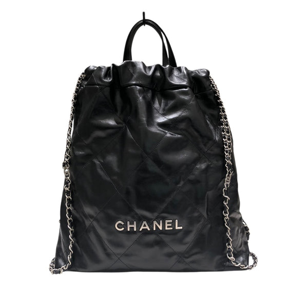 CHANEL ブラック リュック シャネル CHANEL CHANEL22 バックパック AS3859 ブラック シャイニー
