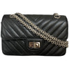 シャネル CHANEL 2.55ミニフラップバッグVステッチ AS0874 ブラック シルバー金具 ラム レディース ショルダーバッグ