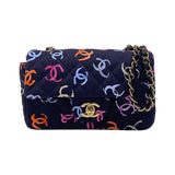 シャネル CHANEL マトラッセ20 A69900 ネイビー×マルチカラー ゴールド金具 ファブリック レディース ショルダーバッグ