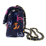 シャネル CHANEL マトラッセ20 A69900 ネイビー×マルチカラー ゴールド金具 ファブリック レディース ショルダーバッグ