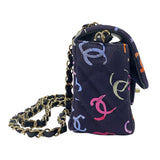 シャネル CHANEL マトラッセ20 A69900 ネイビー×マルチカラー ゴールド金具 ファブリック レディース ショルダーバッグ