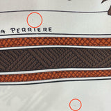 エルメス HERMES カレ90 CUIRS DU DESERT アイボリー シルク ユニセックス スカーフ