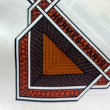 エルメス HERMES カレ90 CUIRS DU DESERT アイボリー シルク ユニセックス スカーフ