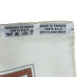 エルメス HERMES カレ90 CUIRS DU DESERT アイボリー シルク ユニセックス スカーフ