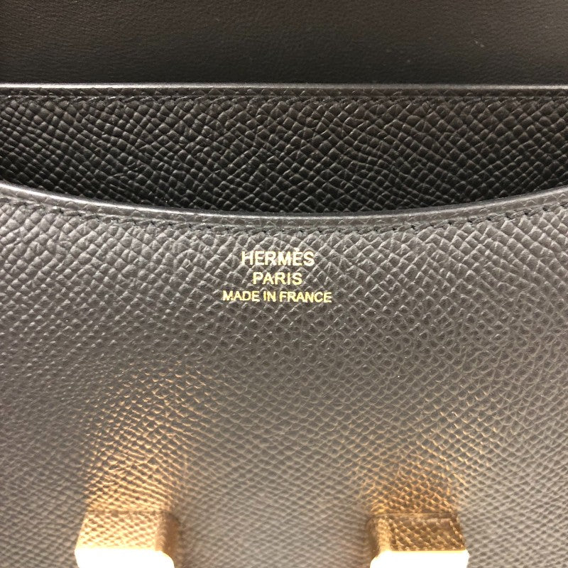 エルメス HERMES コンスタンス3ミニ W刻 ブラック ピンクゴールド金具
