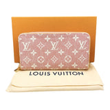ルイ・ヴィトン LOUIS VUITTON ジッピー・ウォレット M81182 ピンク　ゴールド金具 モノグラム・デニム レディース 長財布